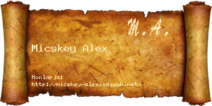 Micskey Alex névjegykártya