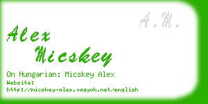 alex micskey business card